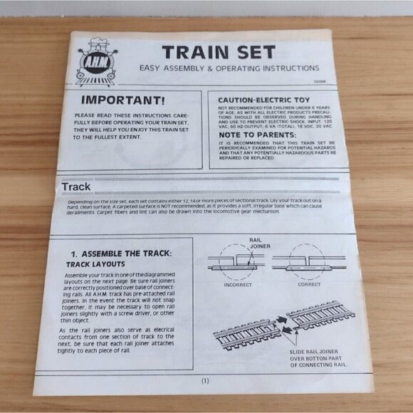 Vintage AHM Train Set Easy Assembly & Operating Instruction Manual - Picture 1 of 3